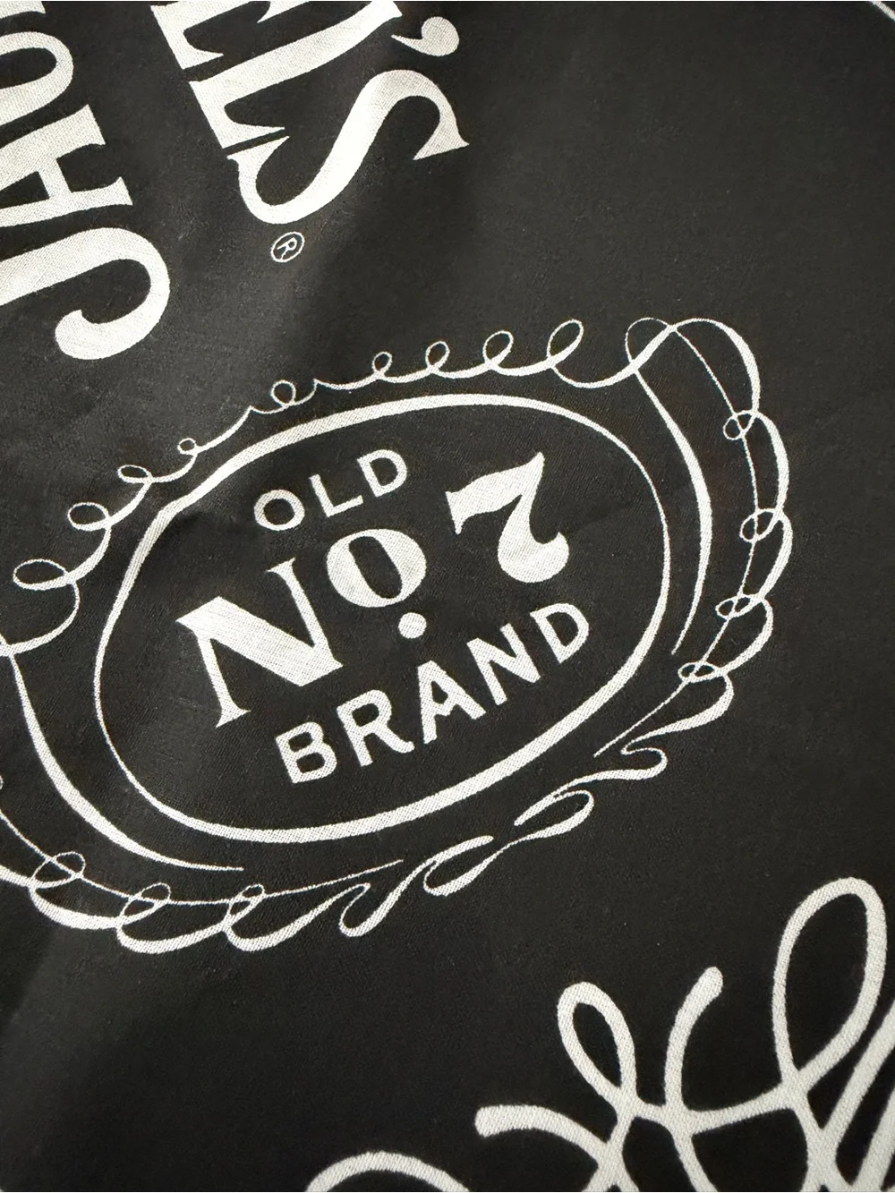 Jack Daniel's Old No. 7 bandana black white scroll logo 21 x 21 New with tag